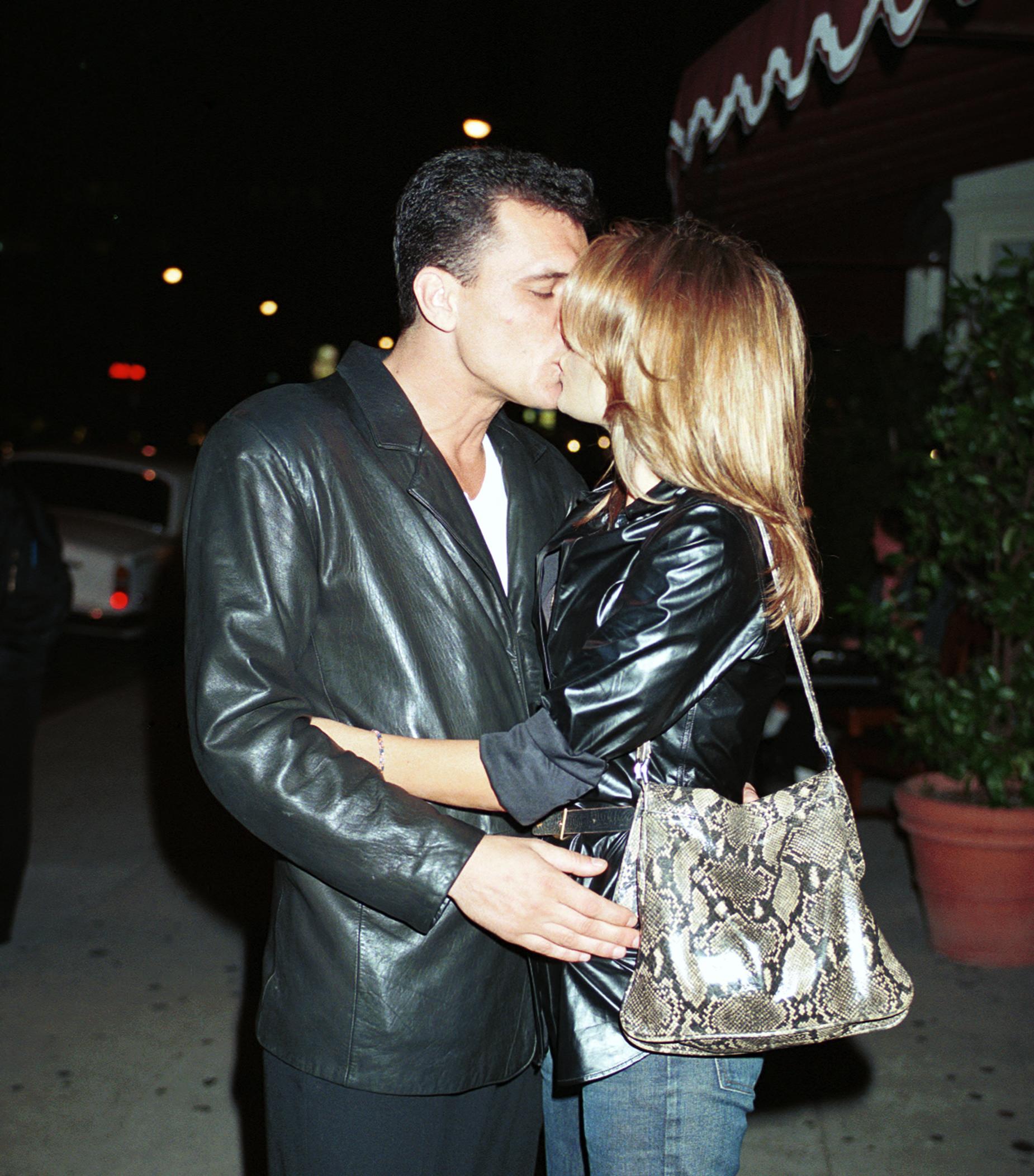 Tahnee Welch Plants A Kiss On Her Boyfriend Luca Palanca Outside Of The Atlantic Restaurant. | Source: Getty Images
