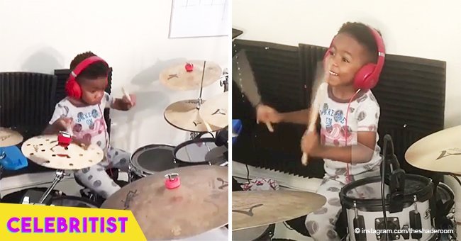 4-year-old boy shows off his incredible skills at playing drums in adorable video