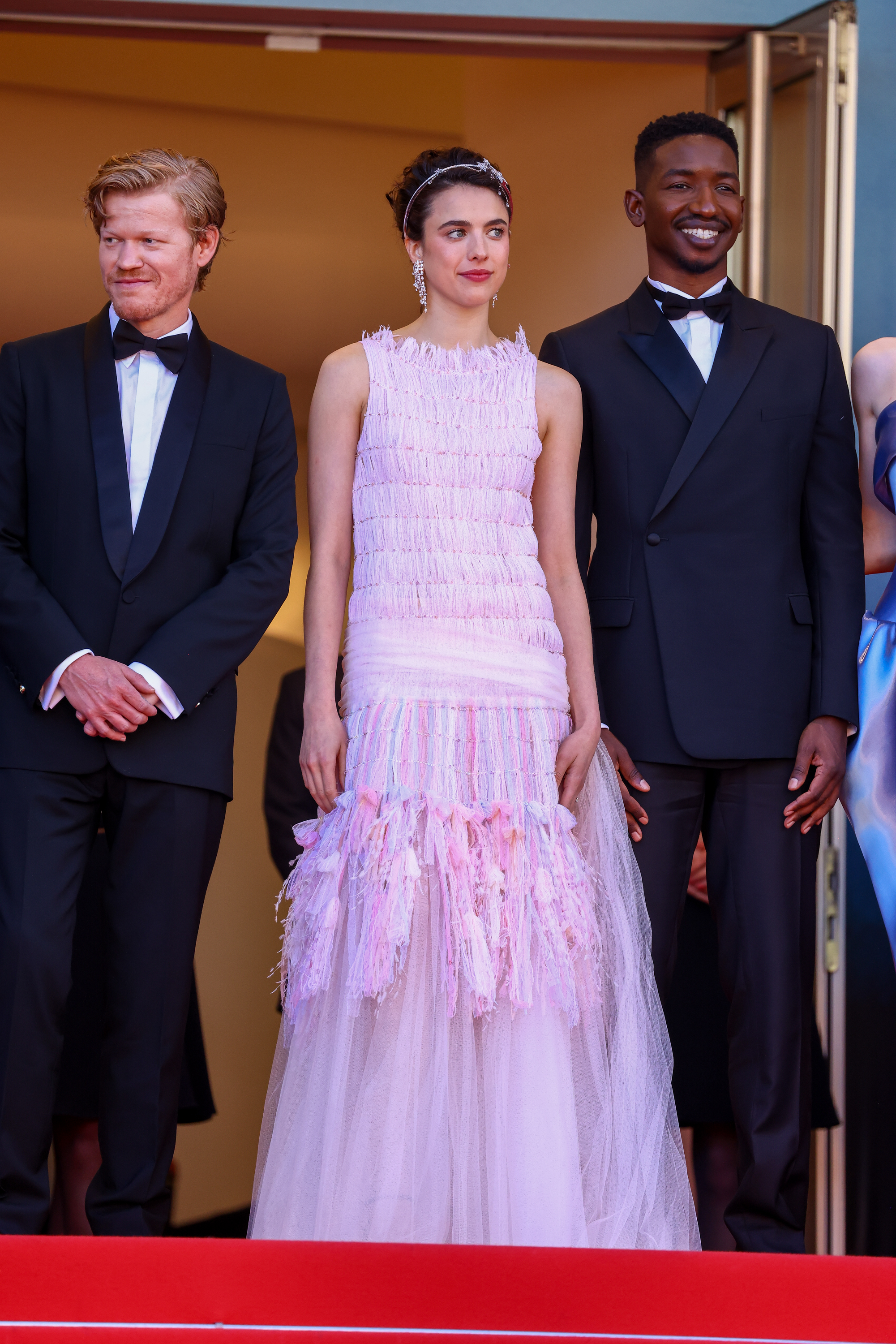 Jesse Plemons, Margaret Qualley, and Mamoudou Athie during the 77th annual Cannes Film Festival at Palais des Festivals on May 17, 2024, in Cannes, France. | Source: Getty Images