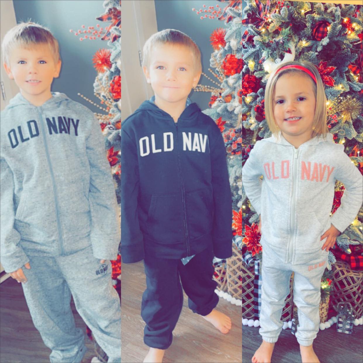 Rylee, Connor, and Alena Kannin in front of a Christmas tree, from a post dated December 25, 2023 | Source: Facebook/Jourdan Elizabeth
