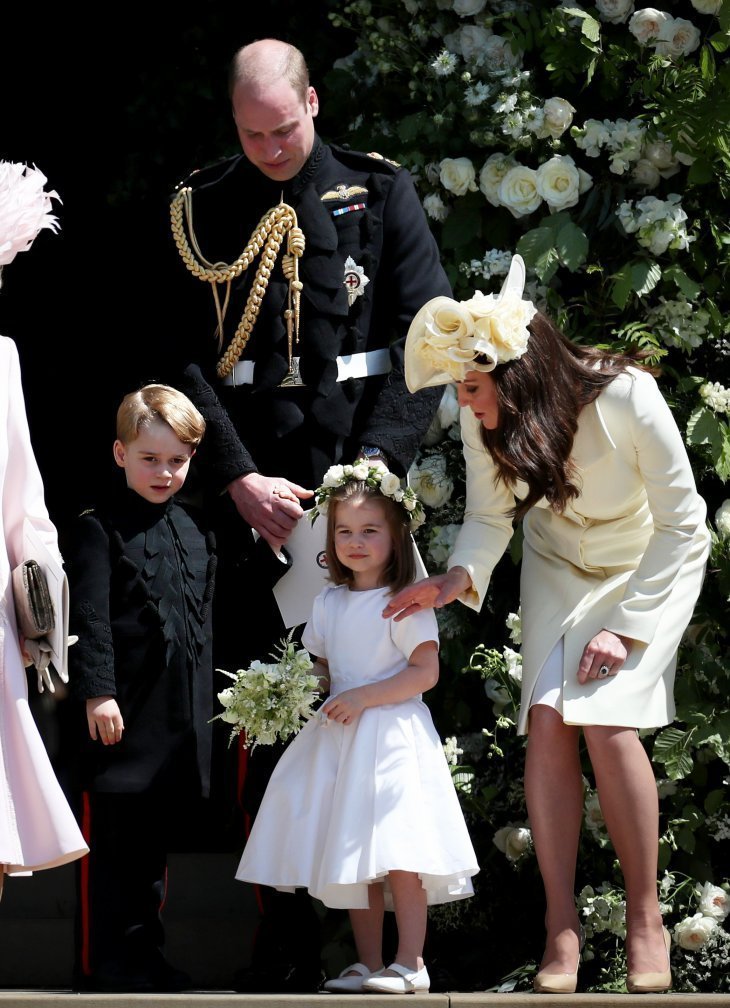 Los duques de Cambridge junto a sus hijos en la boda del Príncipe Enrique y Meghan Markle. | Imagen: Getty Images Los duques de Cambridge junto a sus hijos en la boda del Príncipe Enrique y Meghan Markle. | Imagen: Getty Images