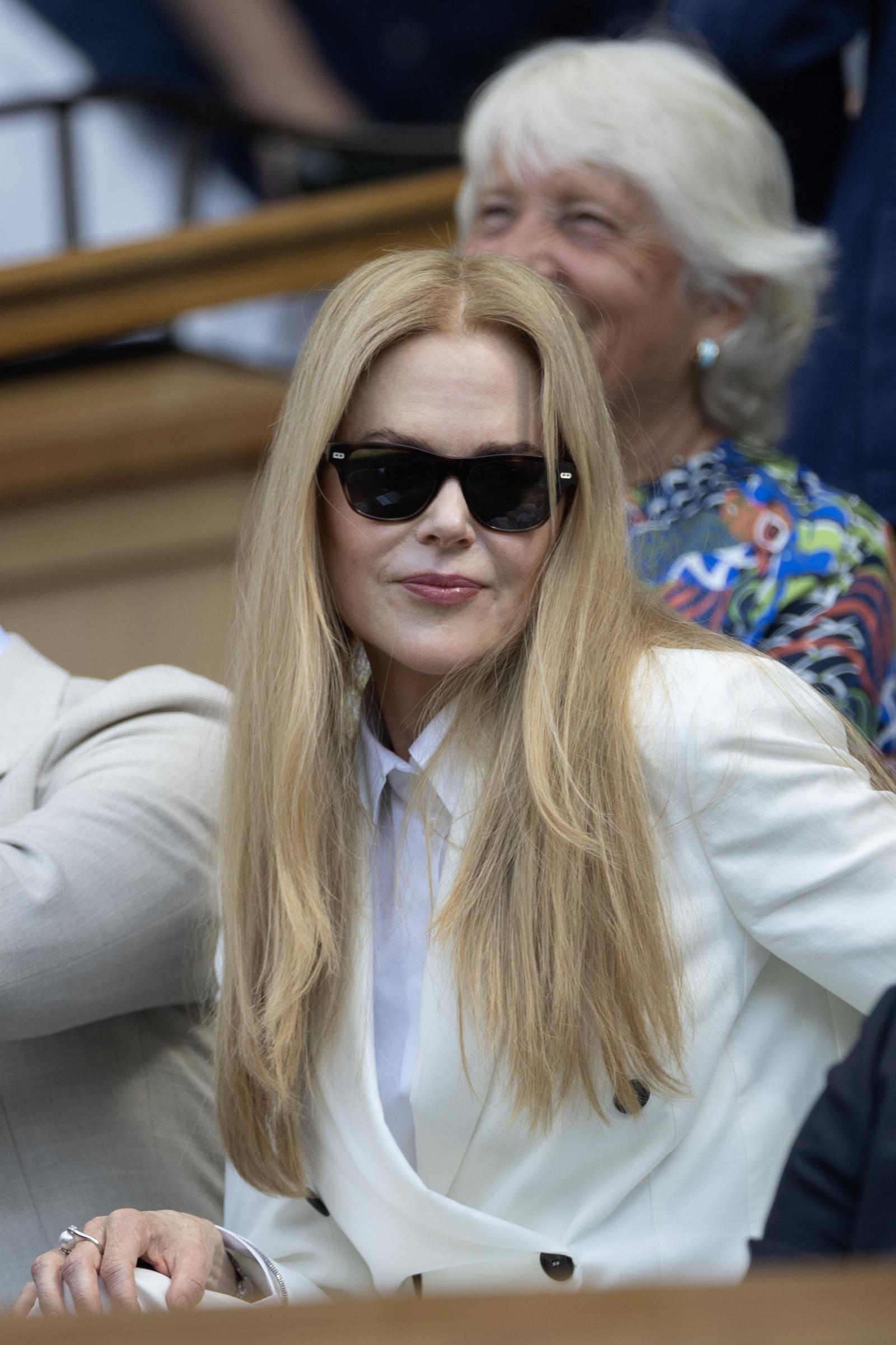 Nicole Kidman is in the Royal Box for the Gentlemen's Singles Final on Centre Court during the Wimbledon Lawn Tennis Championships in London, England on July 13, 2025 | Source: Getty images