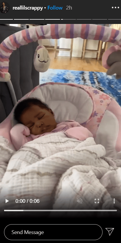 "Love and Hip Hop: Atlanta" stars, Lil Scrappy and Bambi Benson's daughter, Xylo, sleeping in her bed. | Photo: Instagram/reallilscrappy