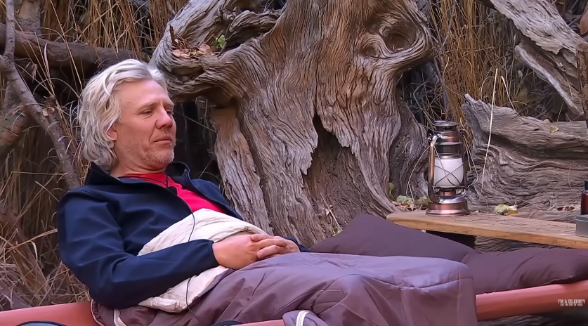 Jimmy Bullard reclines in camp, appearing relaxed as he later steps in to lighten the mood between David Haye and Adam Thomas | Source: YouTube/I'm A Celebrity... Get Me Out Of Here!
