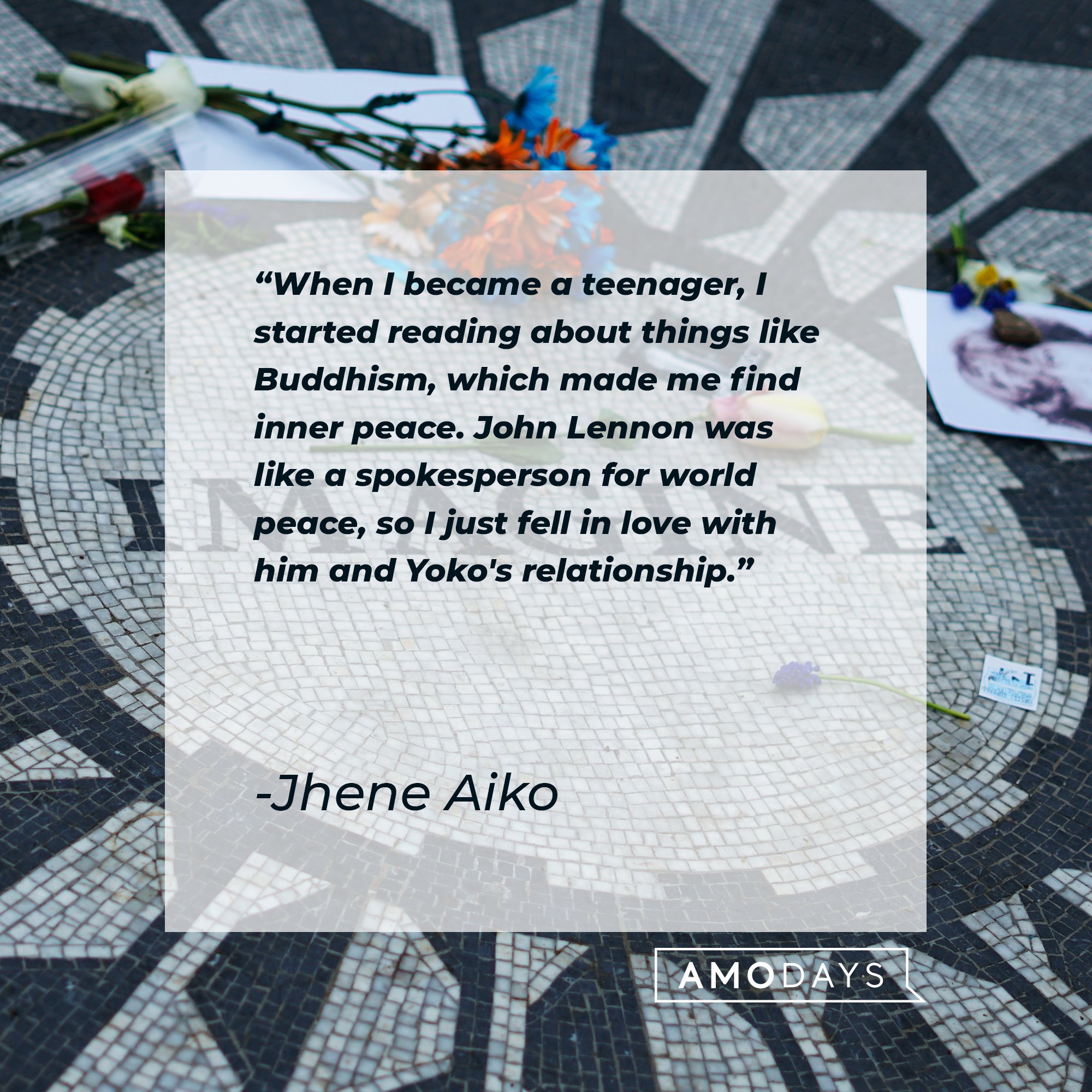   Jhene Aiko's quote: “When I became a teenager, I started reading about things like Buddhism, which made me find inner peace. John Lennon was like a spokesperson for world peace, so I just fell in love with him and Yoko's relationship." |  Image: AmoDays