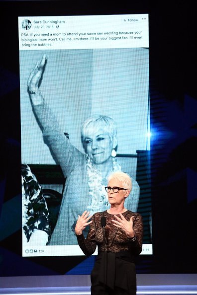 Jamie Lee Curtis speaks onstage during the 30th Annual GLAAD Media Awards | Photo: Getty Images