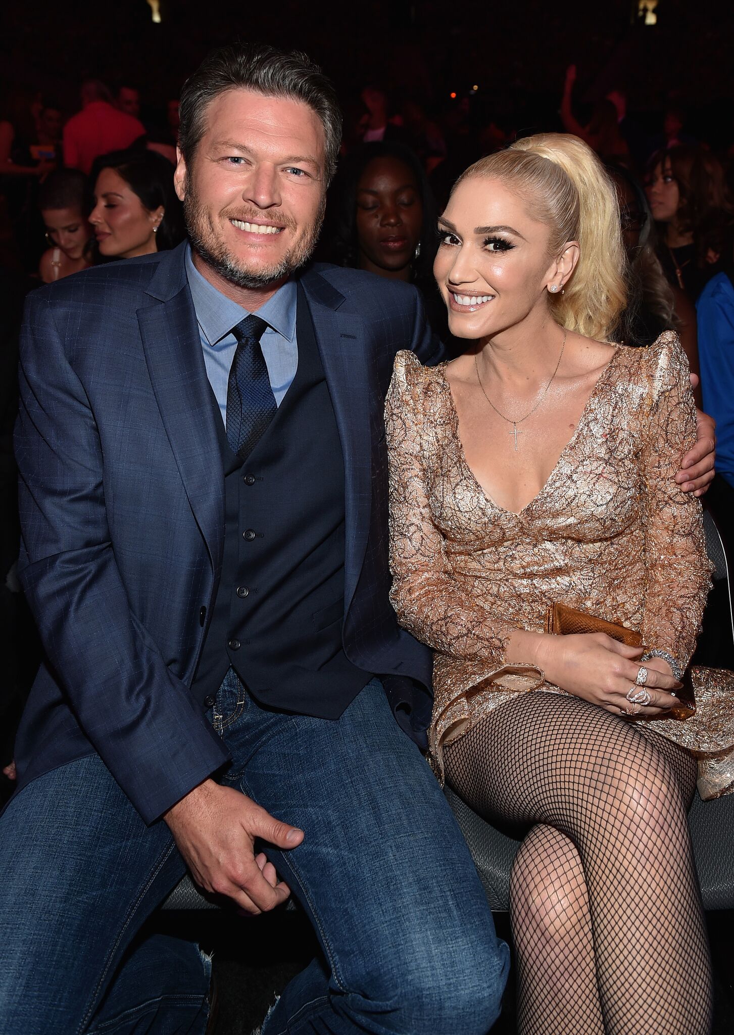 Recording artists Blake Shelton (L) and Gwen Stefani attend the 2017 Billboard Music Awards at T-Mobile Arena | Getty Images