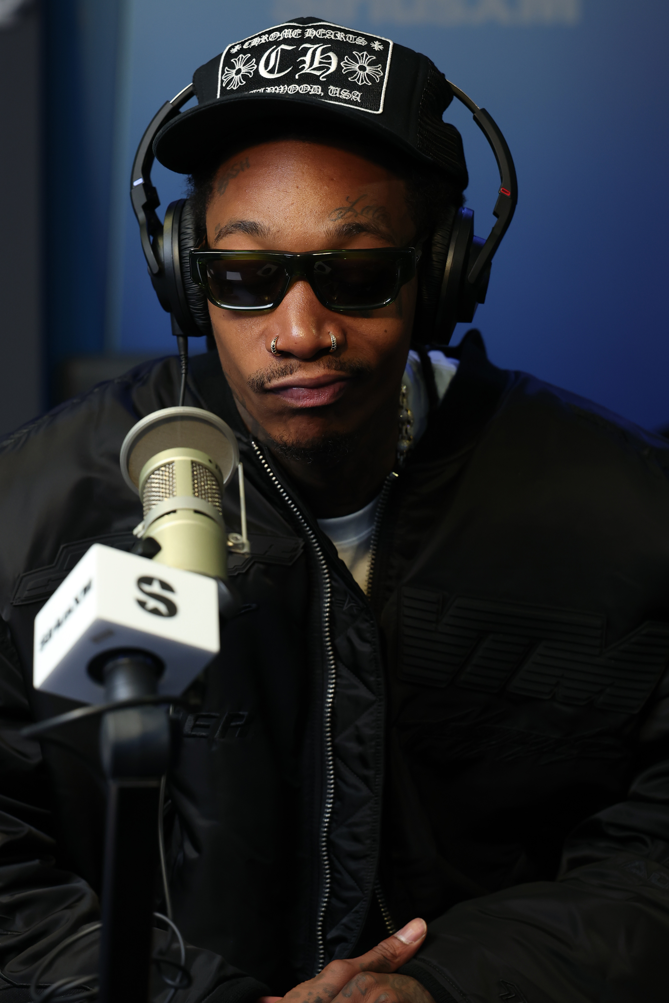 Wiz Khalifa on "Hip-Hop Nation" at SiriusXM Studios on April 16, 2025, in New York. | Source: Getty Images