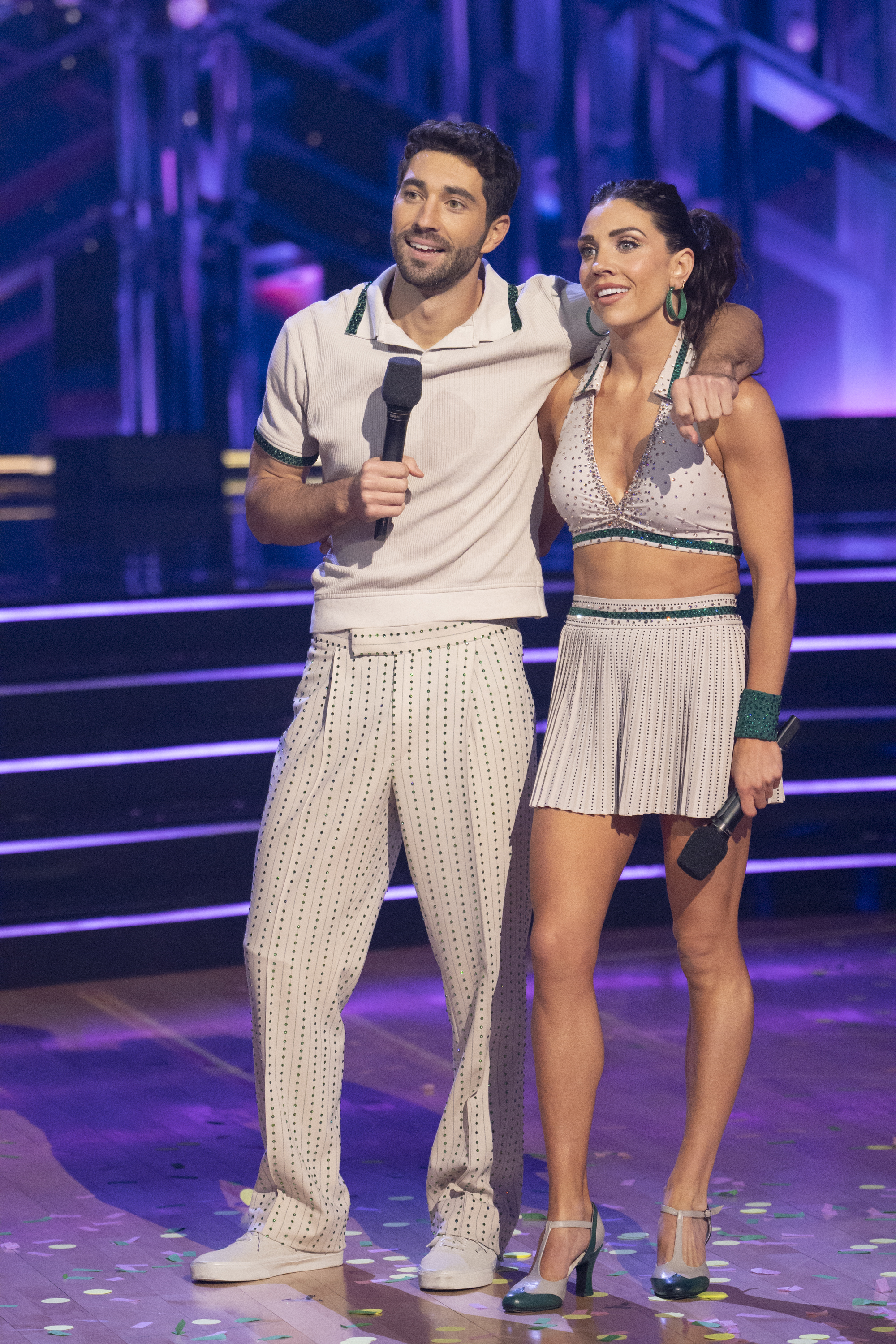 Joey Graziadei and Jenna Johnson after completing their performance during the finale of "DWTS" on November 26, 2024. | Source: Getty Images