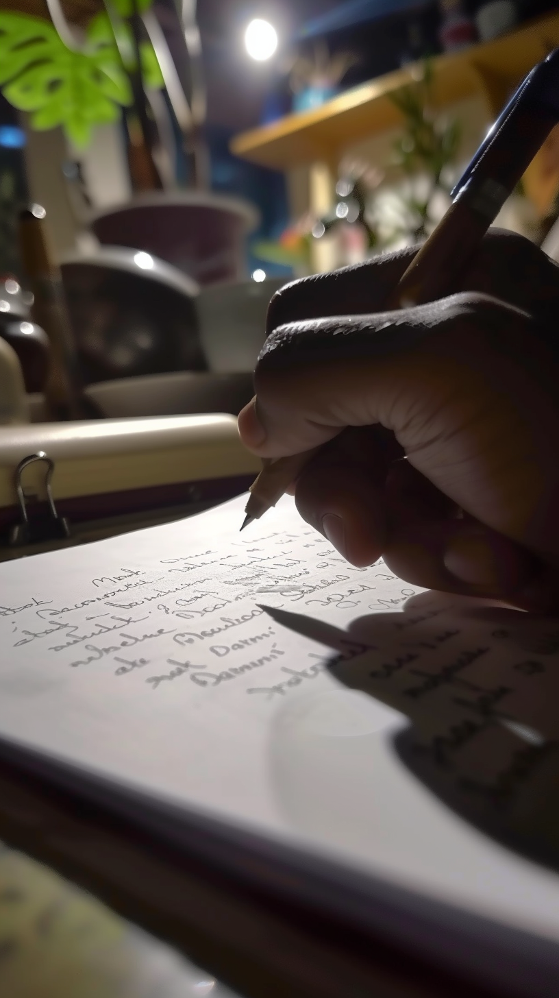 A person writing a letter | Source: Midjourney