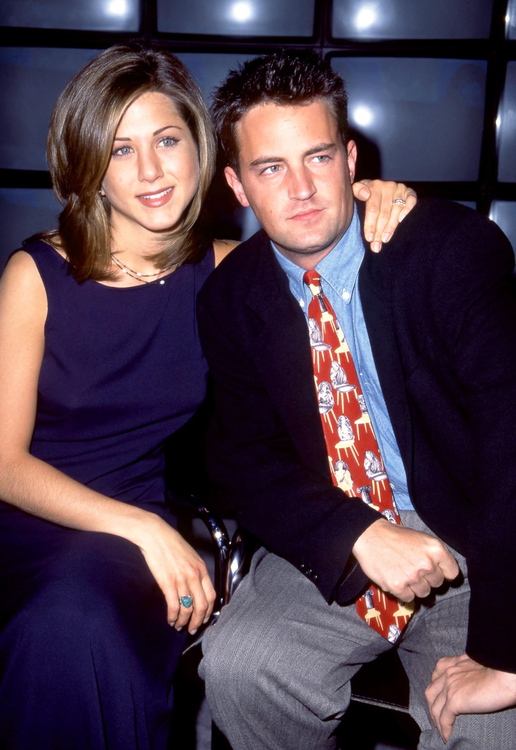 Jennifer Aniston and Matthew Perry at the NBC Fall Preview circa 1995 at the Lincoln Center in New York | Source: Getty Images