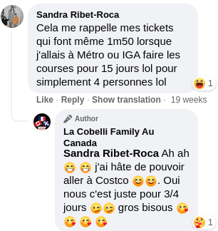 Commentaires sur facebook. | Photo :Facebook/LaFamilyCobelliAuCanada