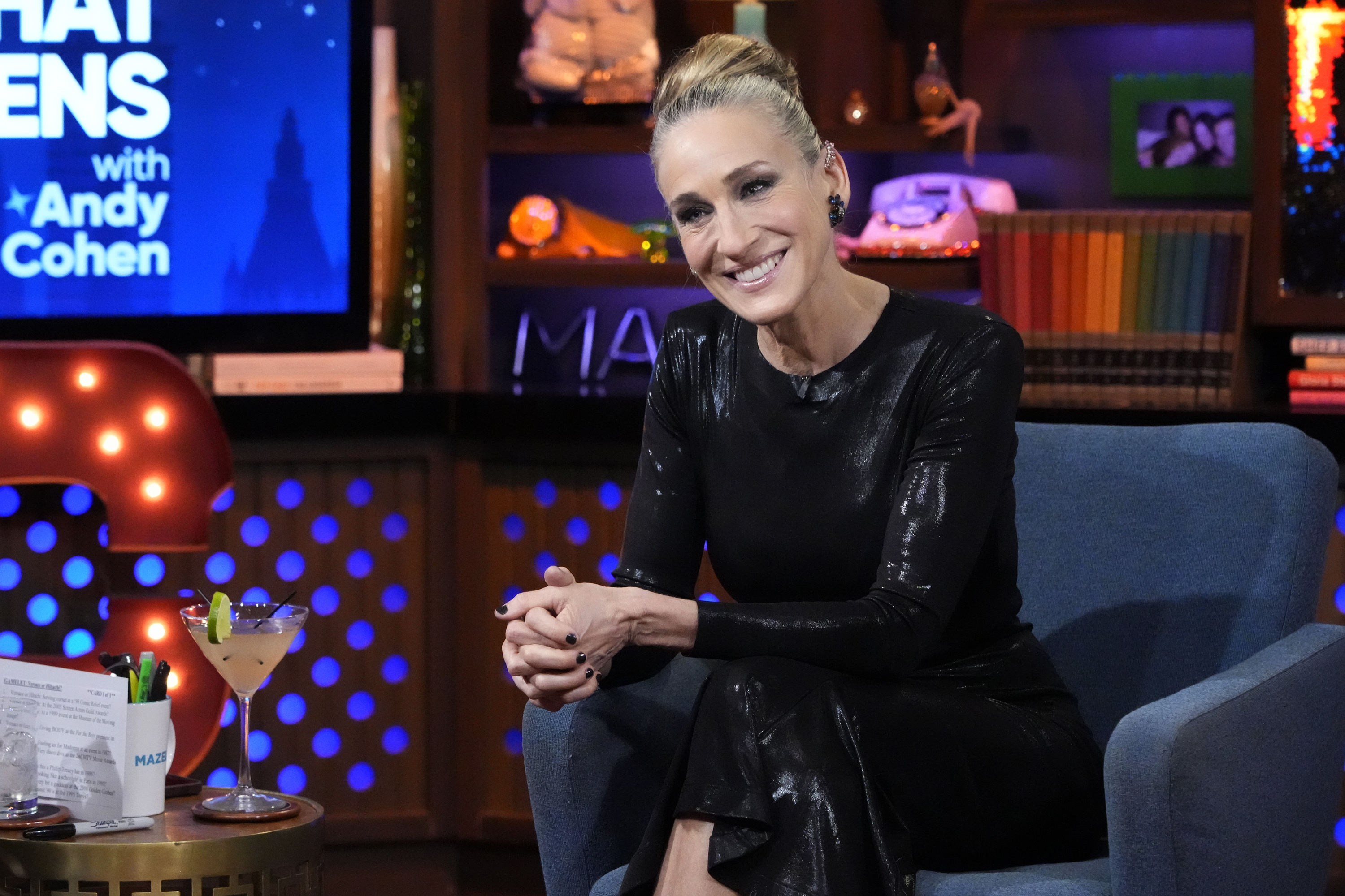 Sarah Jessica Parker on "Watch What Happens Live With Andy Cohen," on February 8, 2022 | Source: Getty Images