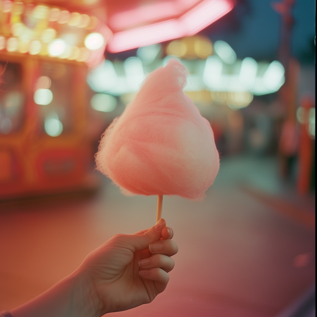 A person holding cotton candy | Source: Midjourney