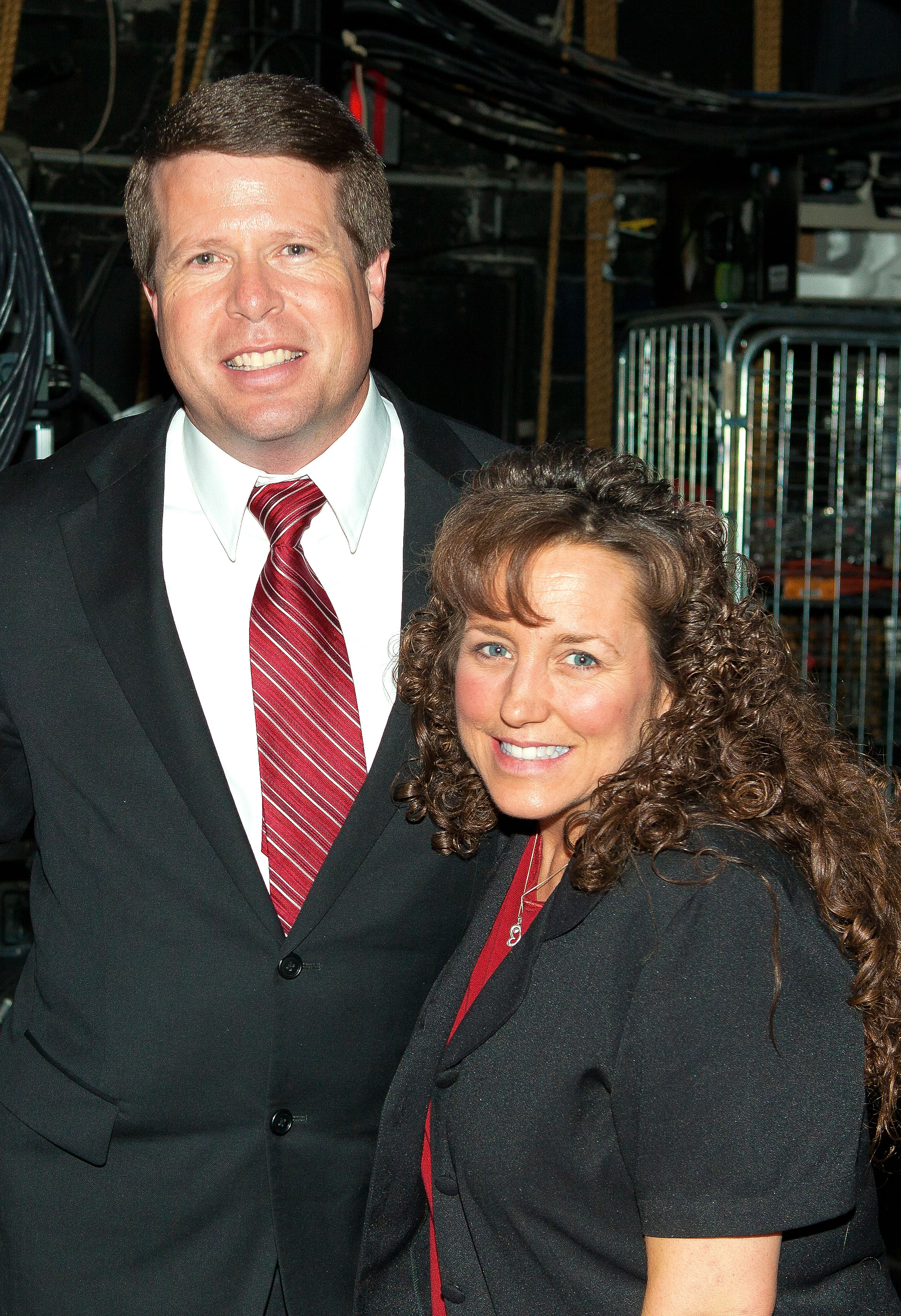 Jim Bob Duggar and Michelle Duggar from "19 Kids and Counting" pose at the hit musical "Godspell" in New York City, on February 16, 2012 | Source: Getty Images