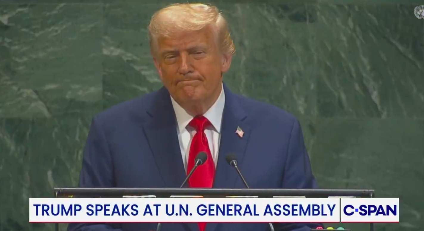 Donald Trump addressing the teleprompter issues, posted on September 23, 2025. | Source: X/@cspan