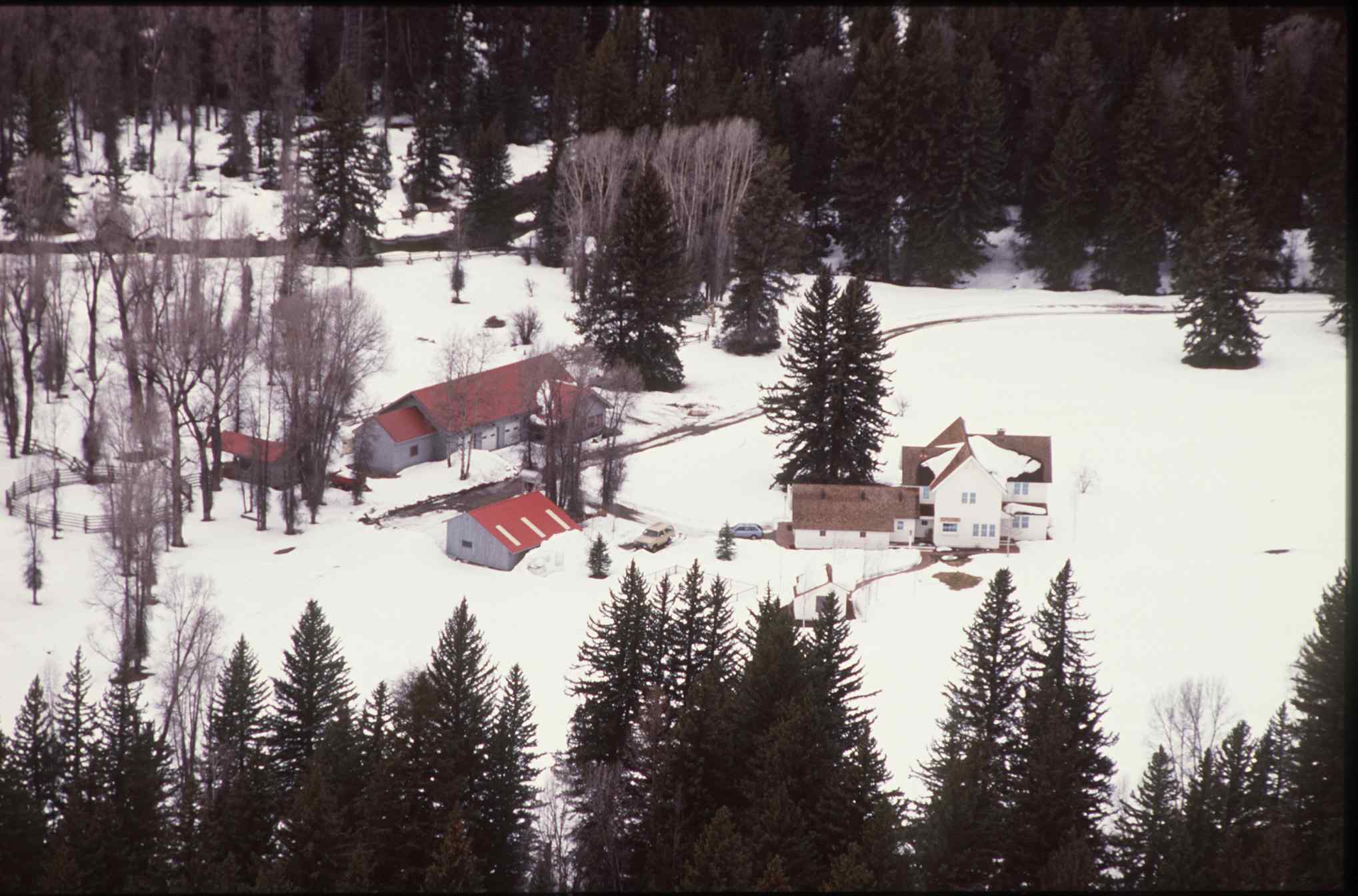 An undated aerial view of Harrison Ford's ranch in the Wyoming Valley outside Jackson Hole | Source: Getty Images