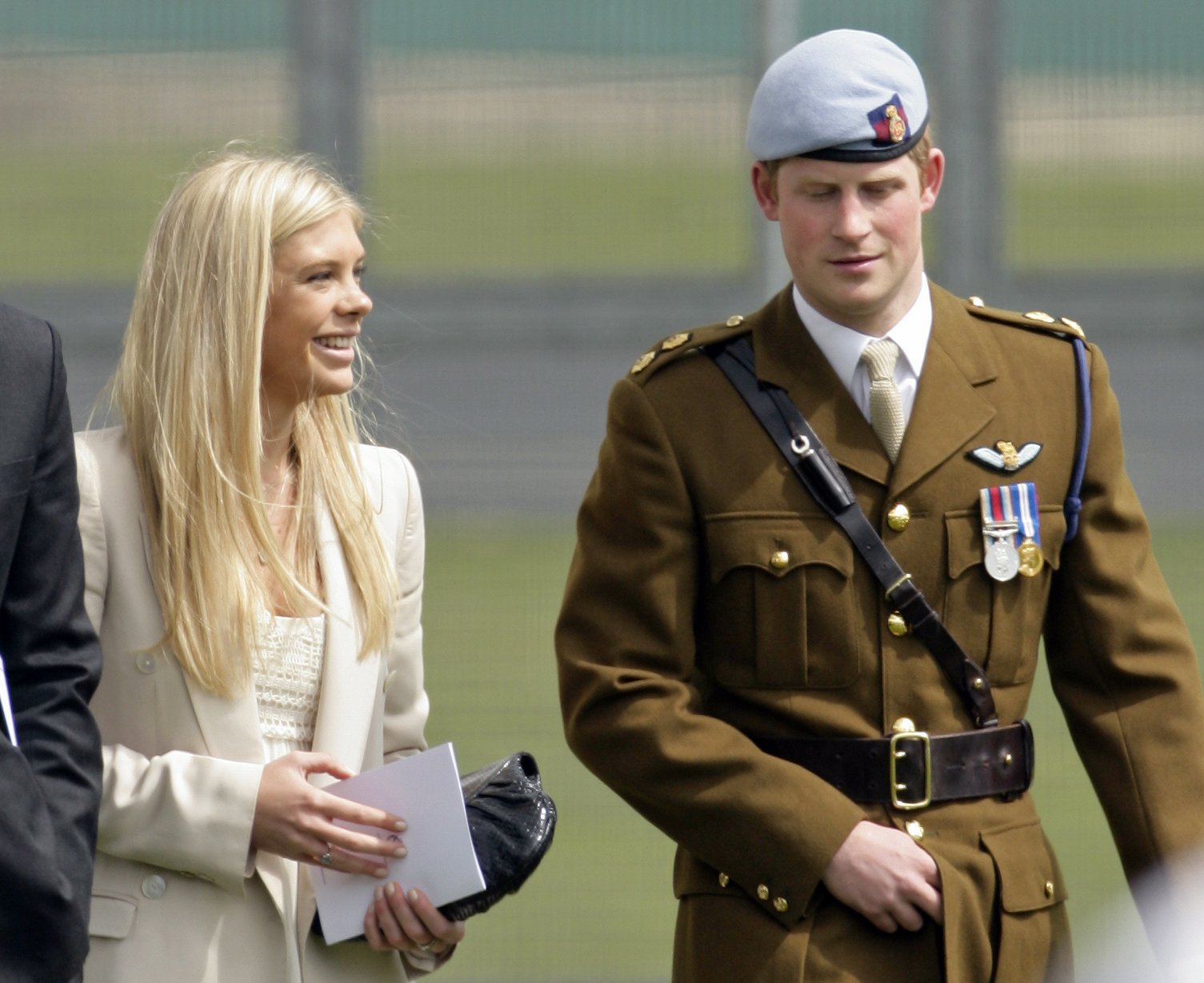 Chelsy and Harry walking together after he received his flying badges. | Source: Getty Images