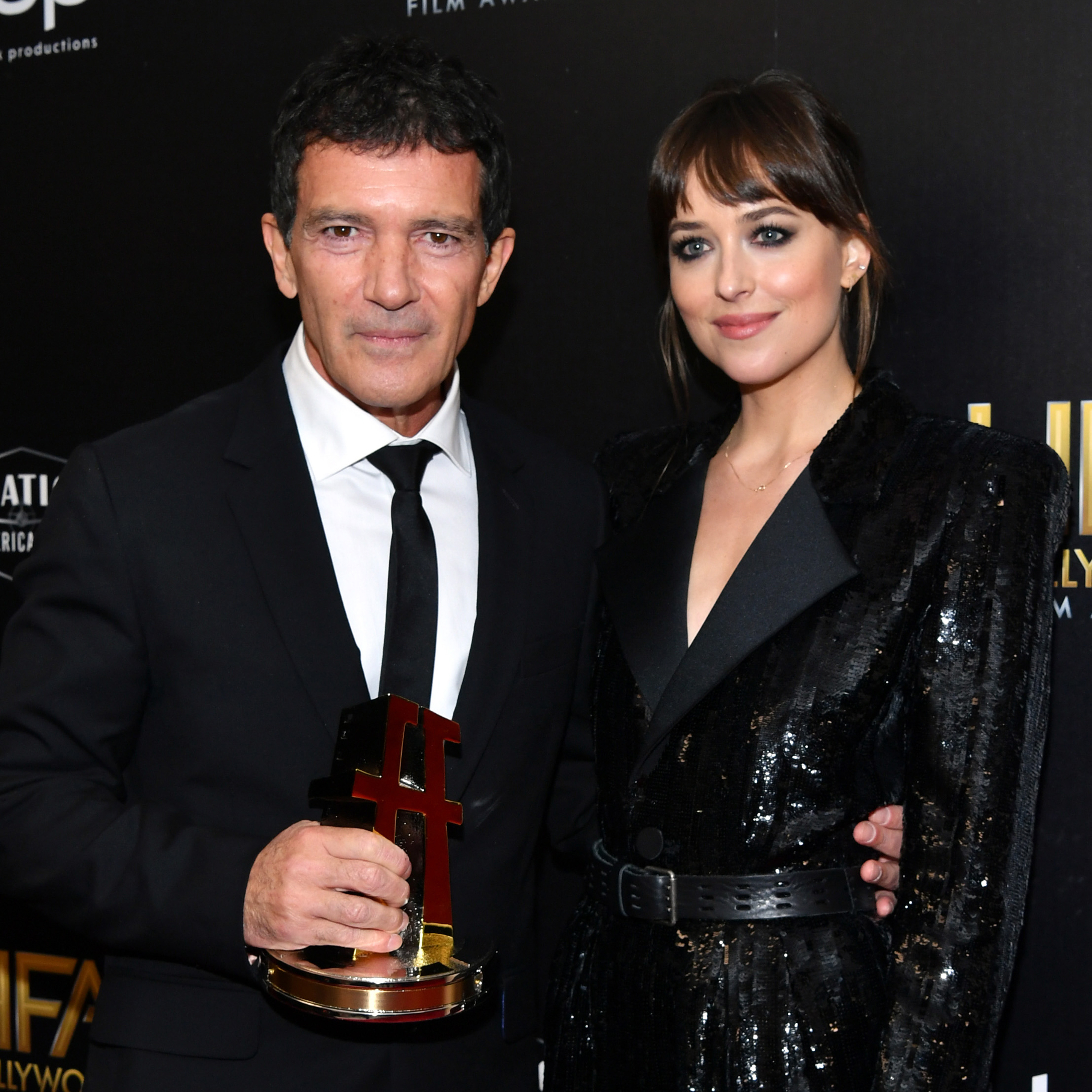 Antonio Banderas and Dakota Johnson at the 23rd Annual Hollywood Film Awards in Beverly Hills, California on November 3, 2019 | Source: Getty Images