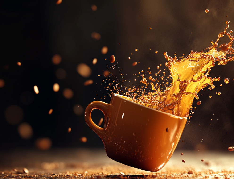 Coffee spilling from a cup | Source: Midjourney