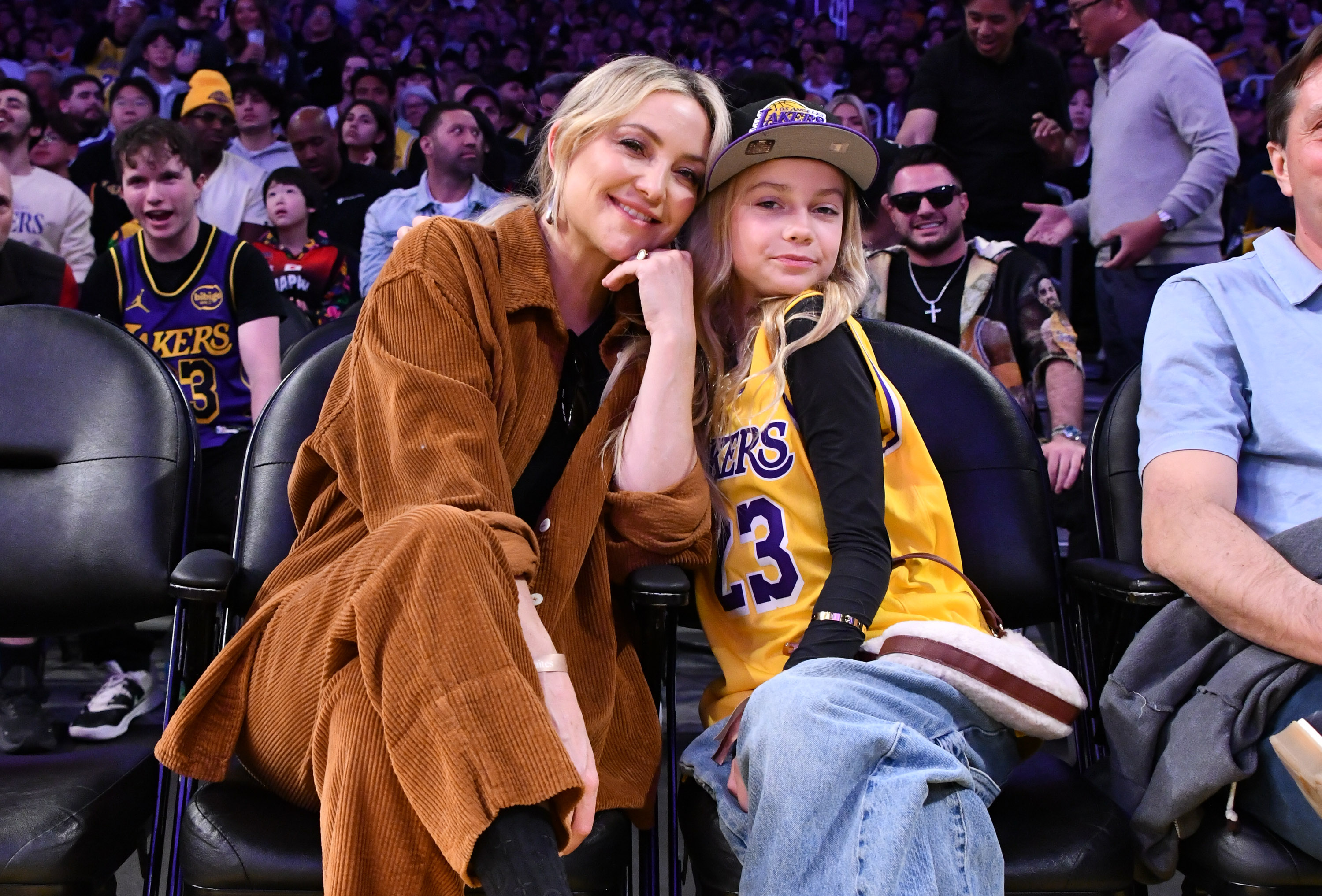 Kate Hudson and her niece Rio enjoyed a night out at Crypto.com Arena on March 19, 2025, where they attended the Lakers vs. Nuggets game. The pair were spotted courtside, sharing smiles and cheering on the action in a rare public outing together.