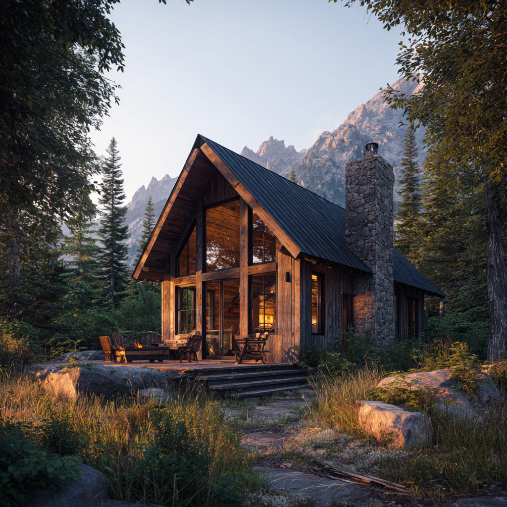 The exterior of a cabin | Source: Midjourney