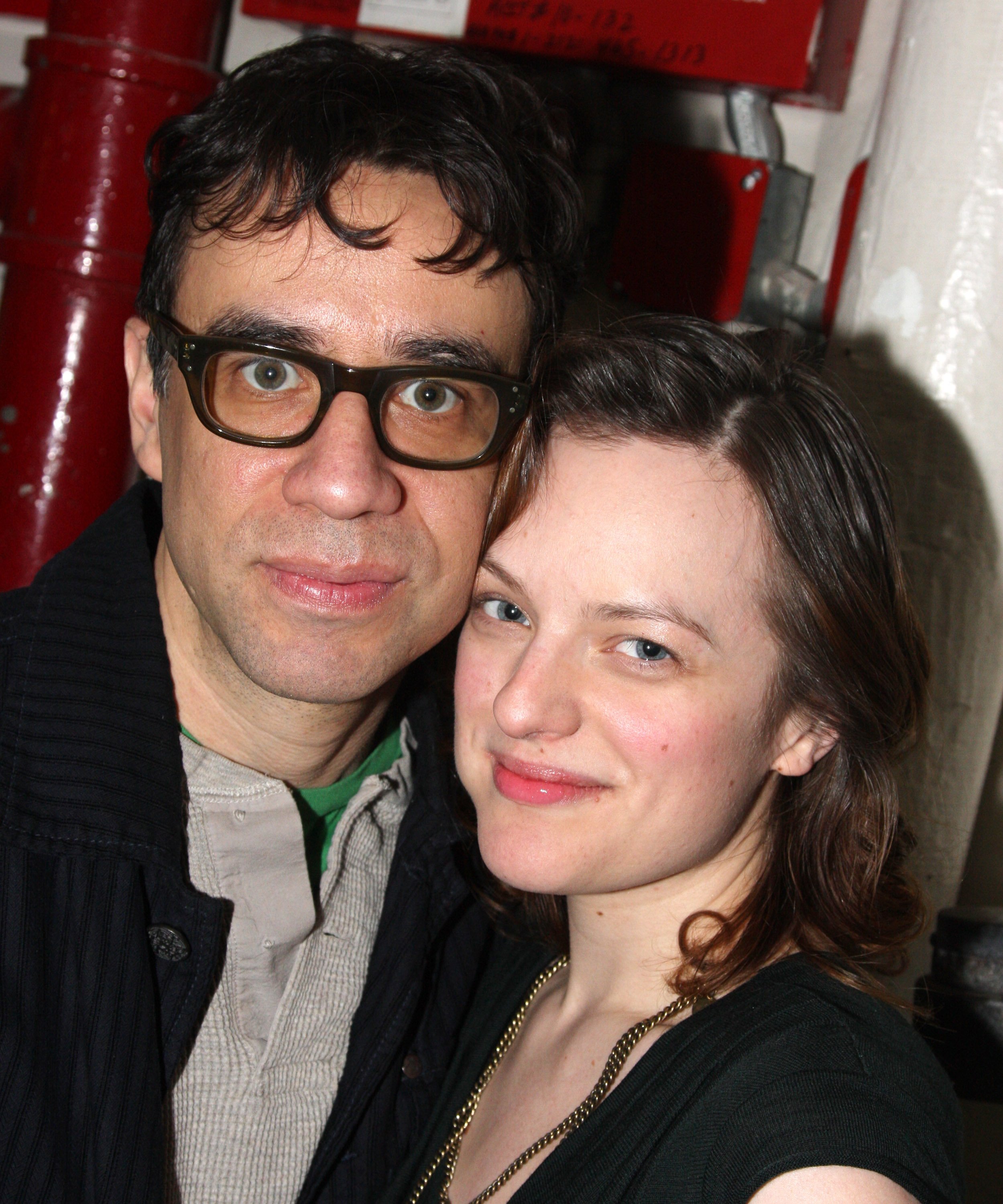 Fred Armisen and Elisabeth Moss at The Barrymore Theater on February 17, 2009, in New York City. I Source: Getty Images