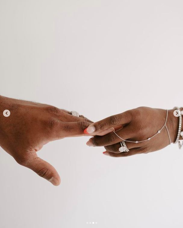 A close-up of Jonathan Owens and Simone Biles hands, posted on July 22, 2024 | Source: Instagram/simonebiles