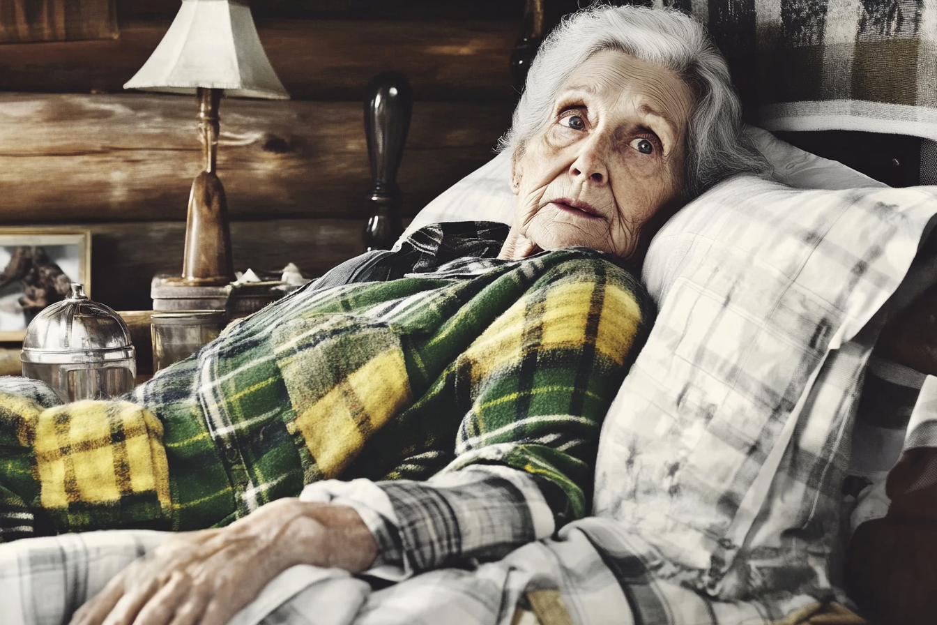 A woman sitting in her bed | Source: Midjourney