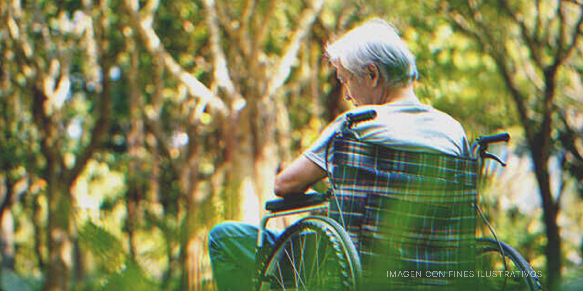 Anciano sentado al aire libre en una silla de ruedas. | Foto: Shutterstock