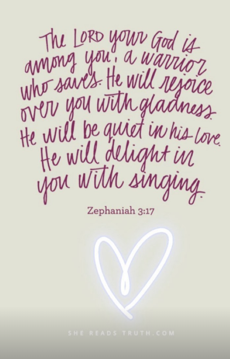 Virginia Elders Instagram Story featuring Zephaniah 3:17 — a verse she shared during her recovery. | Source: Instagram/@virginiaeelder