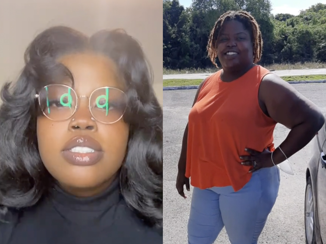 A TikToker's before-and-after photos: single vs. in a relationship. | Source: TikTok/existingwithjelly
