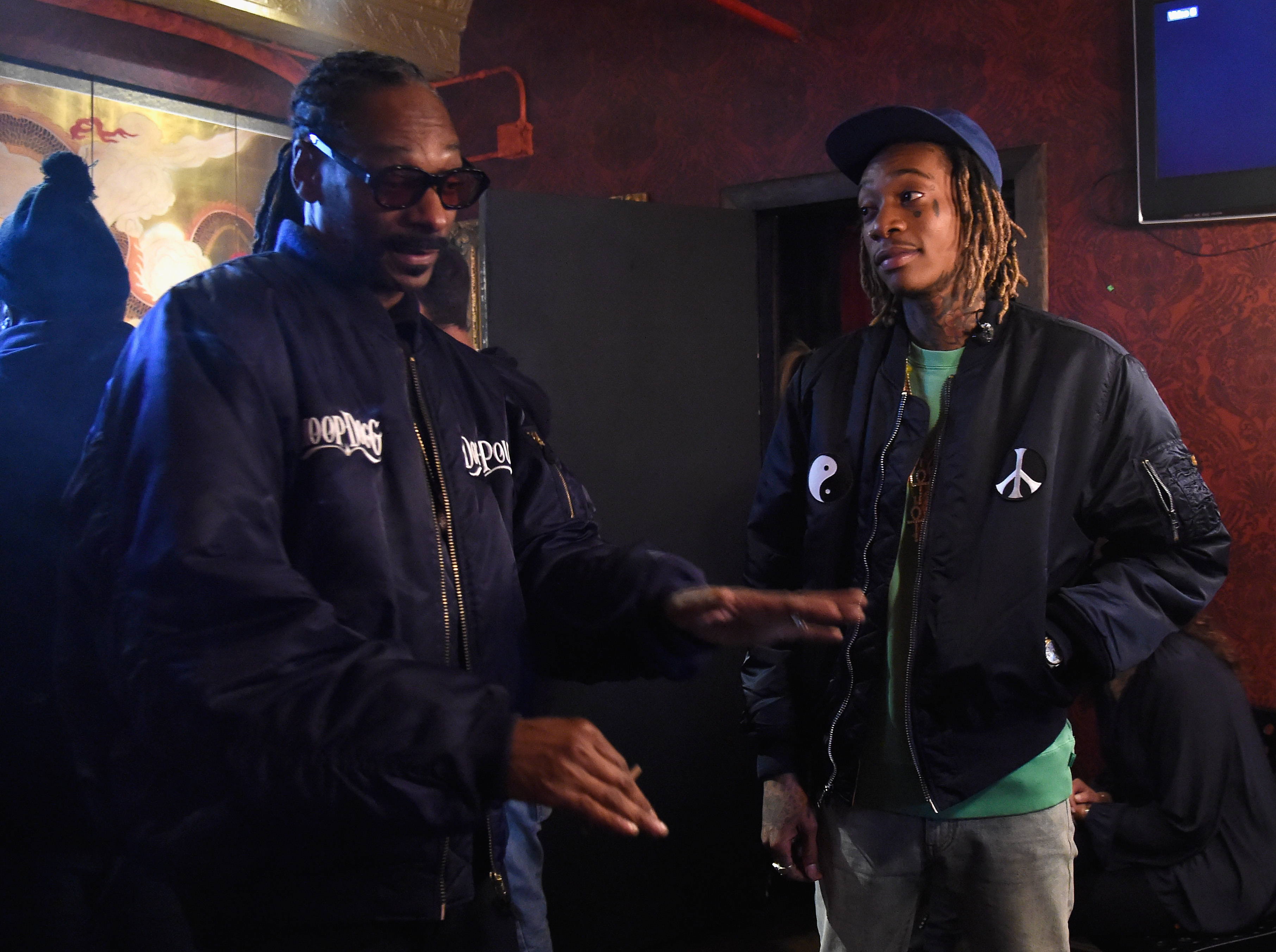 Snoop Dogg and Wiz Khalifa during the 2nd Annual National Concert Day presented by Live Nation at Irving Plaza on May 3, 2016, in New York. | Source: Getty Images