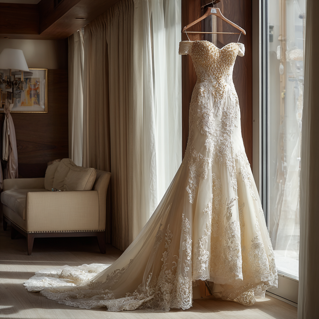 A gorgeous wedding dress | Source: Midjourney