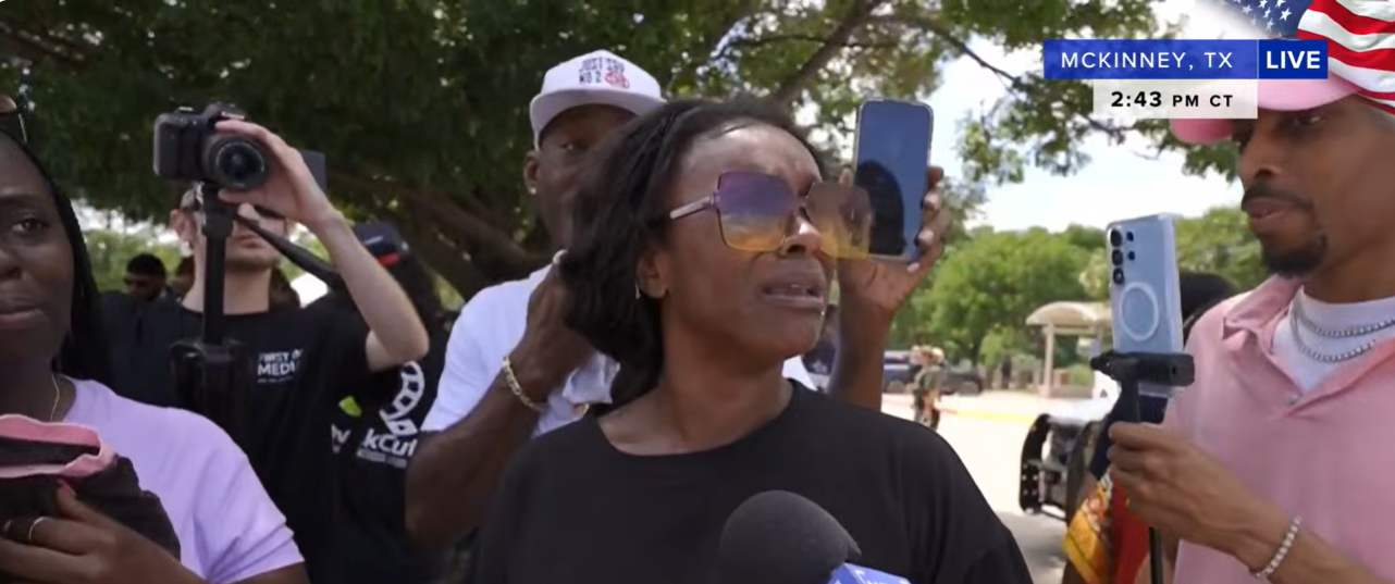 A woman who described witnessing the courtroom's emotional reaction speaks to reporters outside the Collin County Courthouse in McKinney, Texas, following Karmelo Anthony's sentencing. | Source: YouTube/ NewsNation
