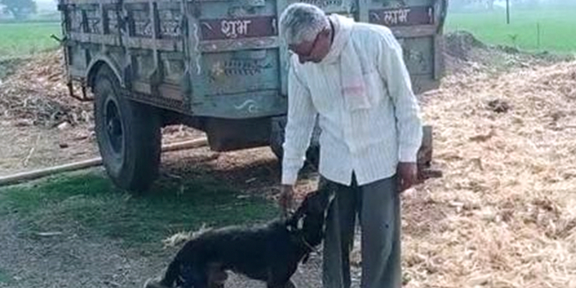 Om Narayan Verma with his beloved dog, Jacky. | Source: facebook.com/The New Indian Express