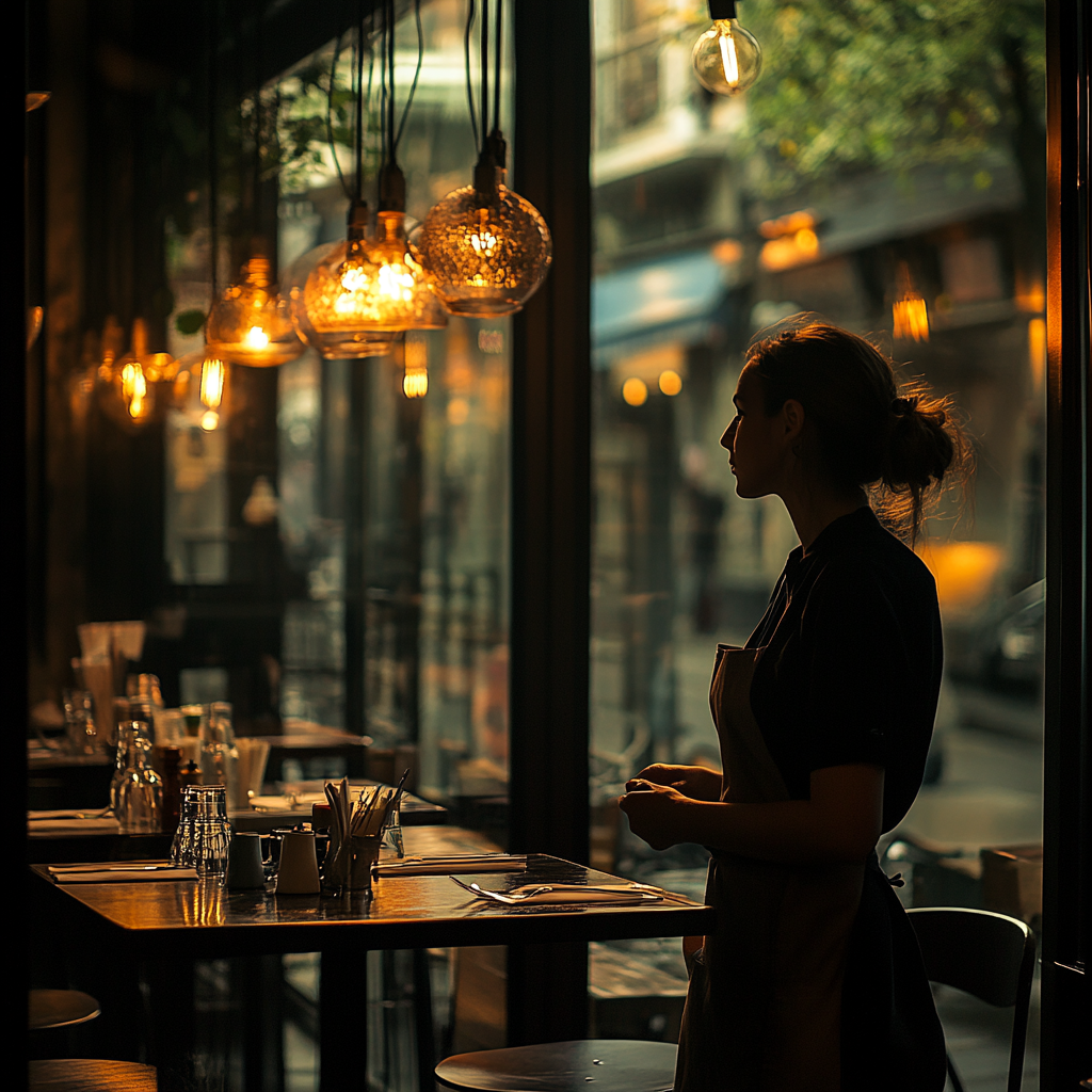 A waitress waiting to take orders | Source: Midjourney