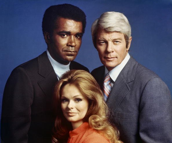 "Mission  Impossible" cast members, Greg Morris, Lynda Day George, and Peter Graves | Photo: Getty Images
