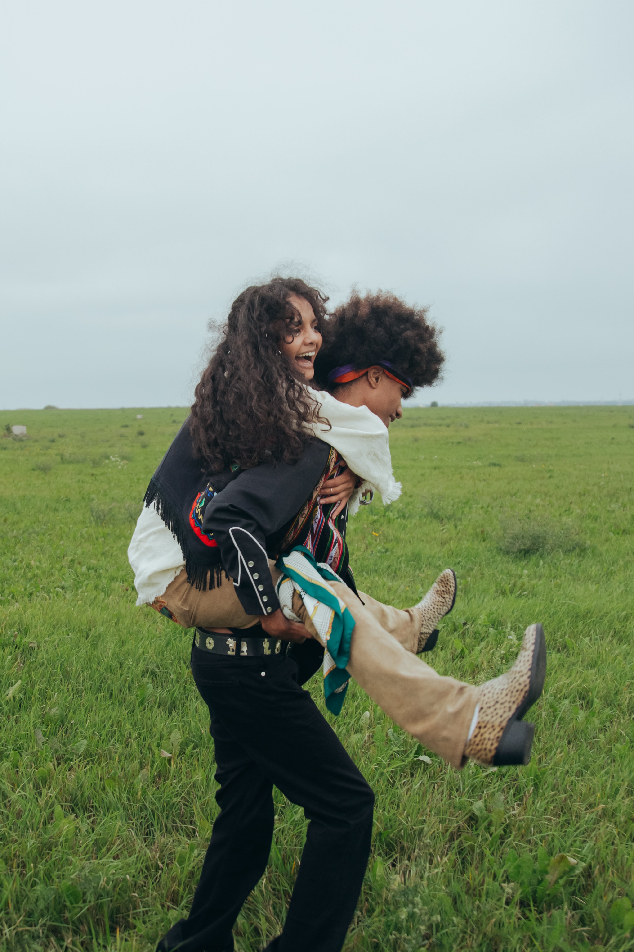 A woman and a man in the field. | Source: Pexels