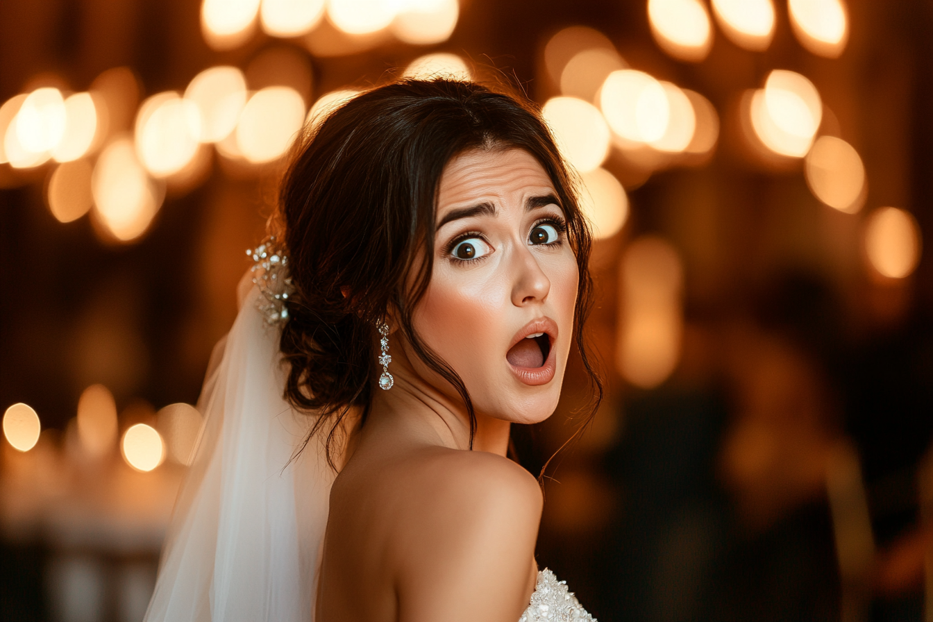 An extremely shocked bride | Source: Midjourney