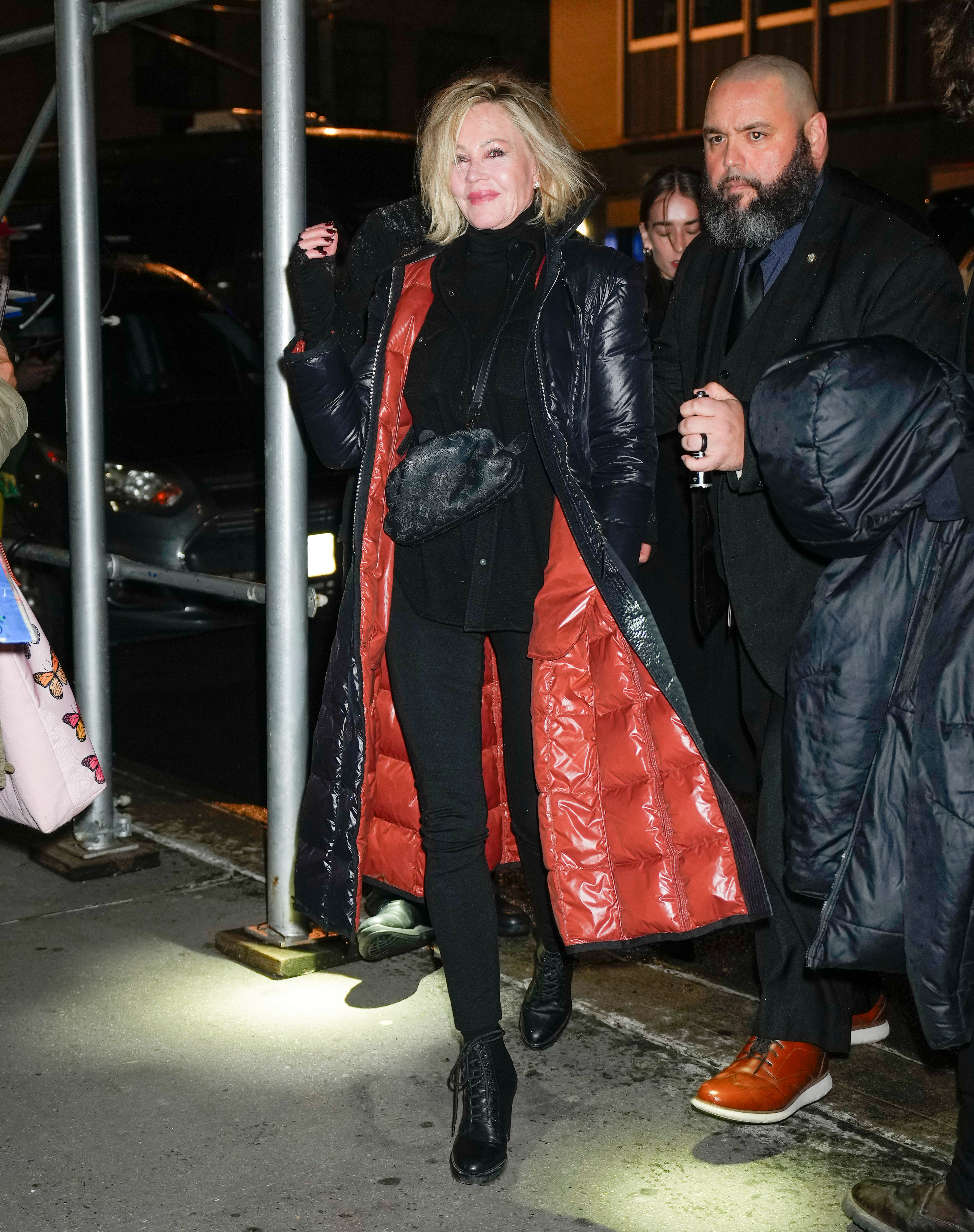 Melanie Griffith arriving at the "SNL" afterparty in New York in January 2024 | Source: Getty Images
