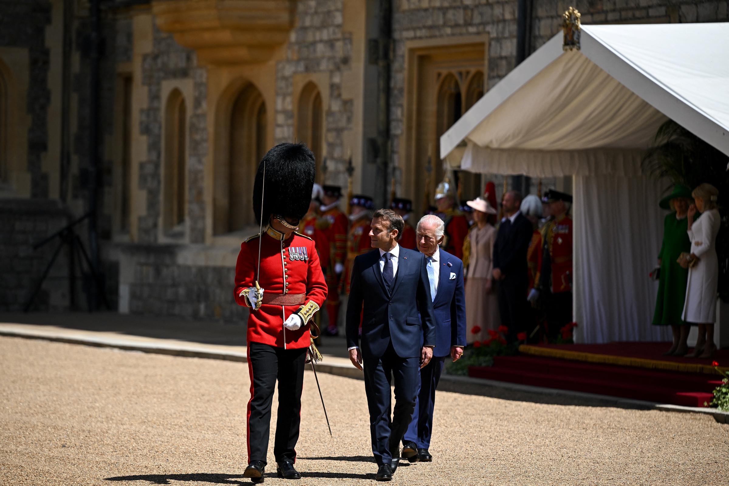 Emmanuel Macron and King Charles III pictured on July 8, 2025, in Windsor, England. | Source: Getty Images