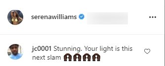 A fan's comment on Serena Williams' picture in a crop top and tight pants. | Source: Instagram/Serenawilliams