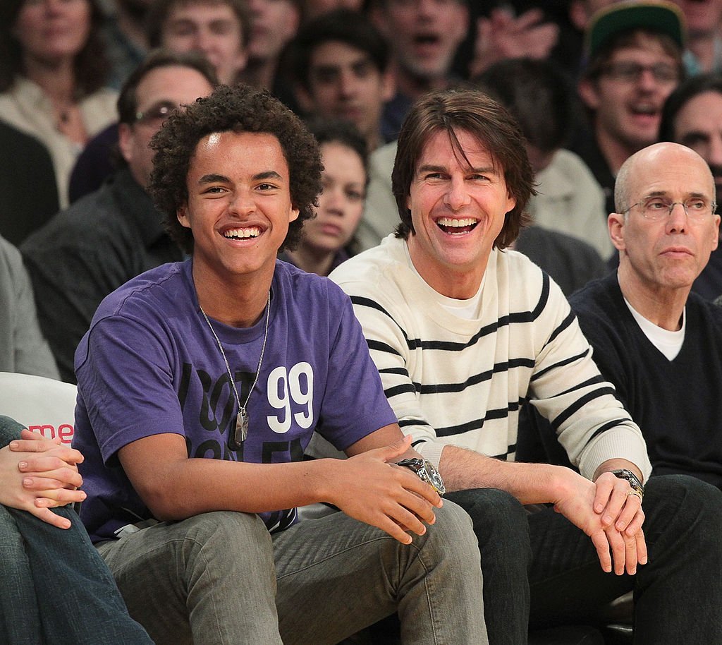 Connor Cruise, Tom Cruise and Jeffrey Katzenberg attend a game between the New Orleans Hornets and the Los Angeles Lakers at Staples Center  | Getty Images