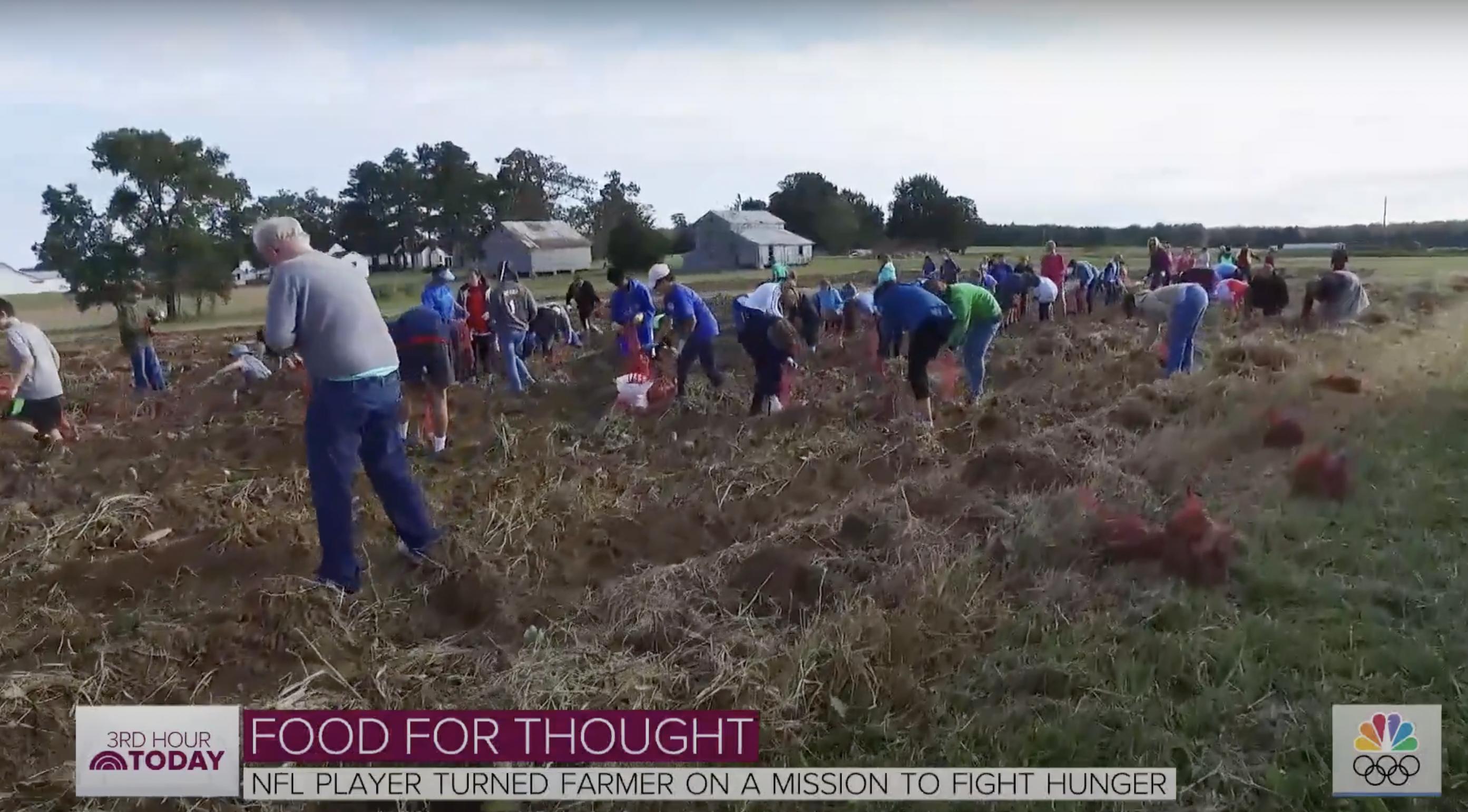 Volunteers pictured on Jason Brown's farm | Source: YouTube/Today