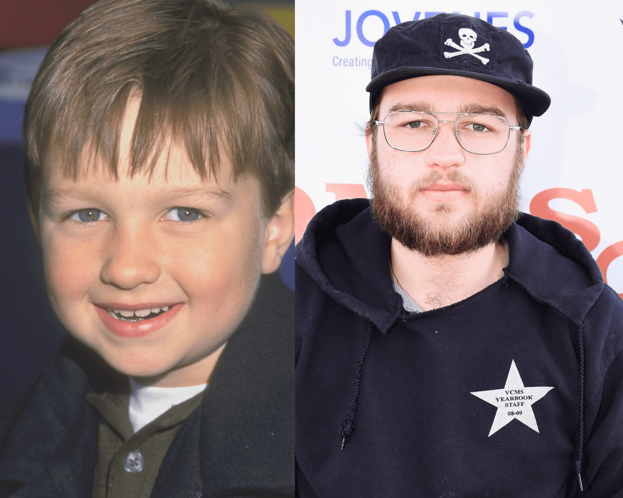Angus T. Jones at Mann's Chinese Theater in Hollywood, California in 2001 | Angus T. Jones at Food Haus on November 22, 2016 in Los Angeles, California | Getty Images 