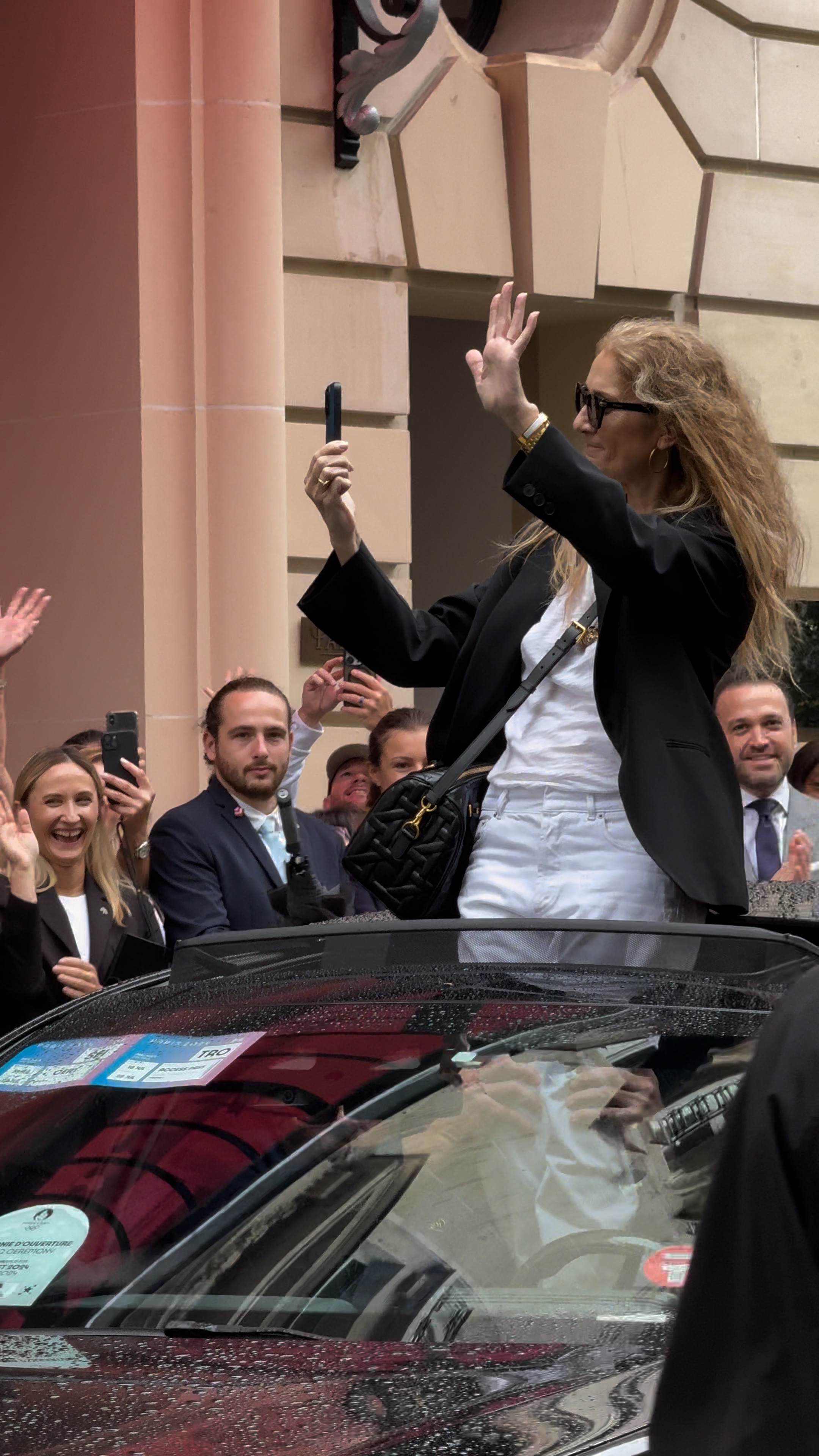 Celine Dion is seen leaving her hotel in Paris on July 27, 2024 | Source: Getty Images