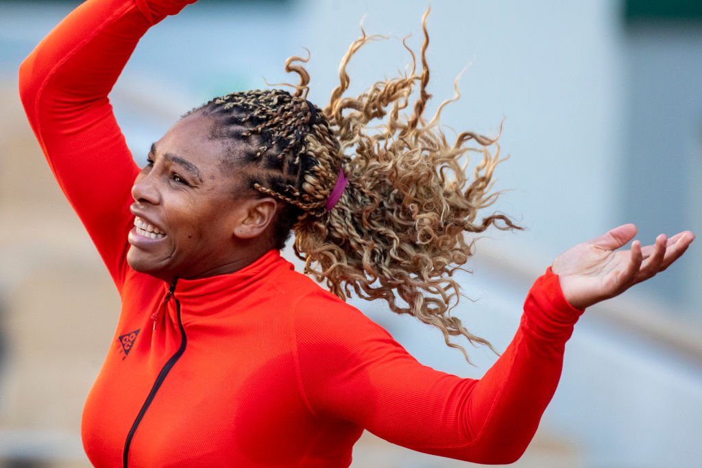 Serena Williams during her September 2020 training on Court Philippe-Chatrier in France. | Photo: Getty Images