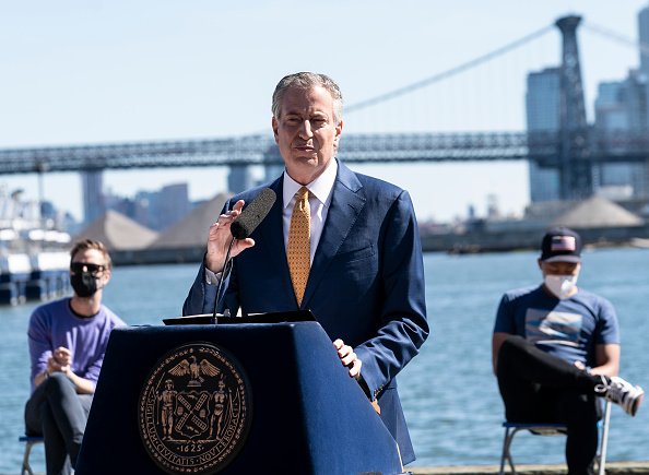 Mayor Bill de Blasio at the Brooklyn Navy Yard on June 8, 2020. | Photo: Getty Images