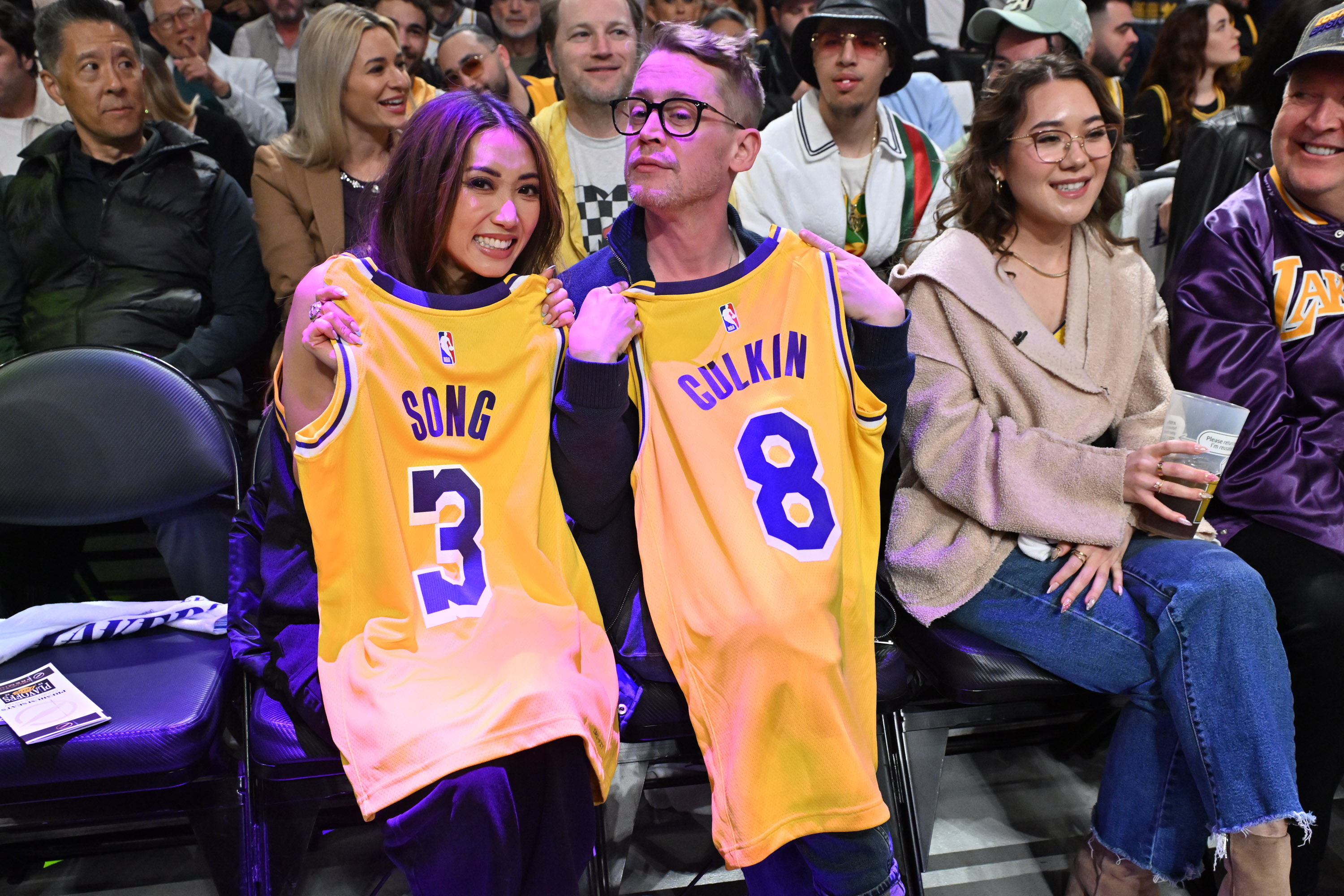 Brenda Song and Macaulay Culkin attend a basketball game between the Los Angeles Lakers and the Minnesota Timberwolves at Crypto.com Arena on April 22, 2025 in Los Angeles, California. | Source: Getty Images
